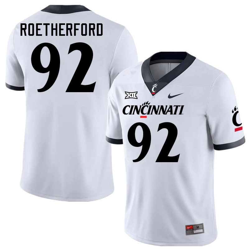 Cincinnati Bearcats #92 Cam Roetherford College Football Jerseys Stitched-White